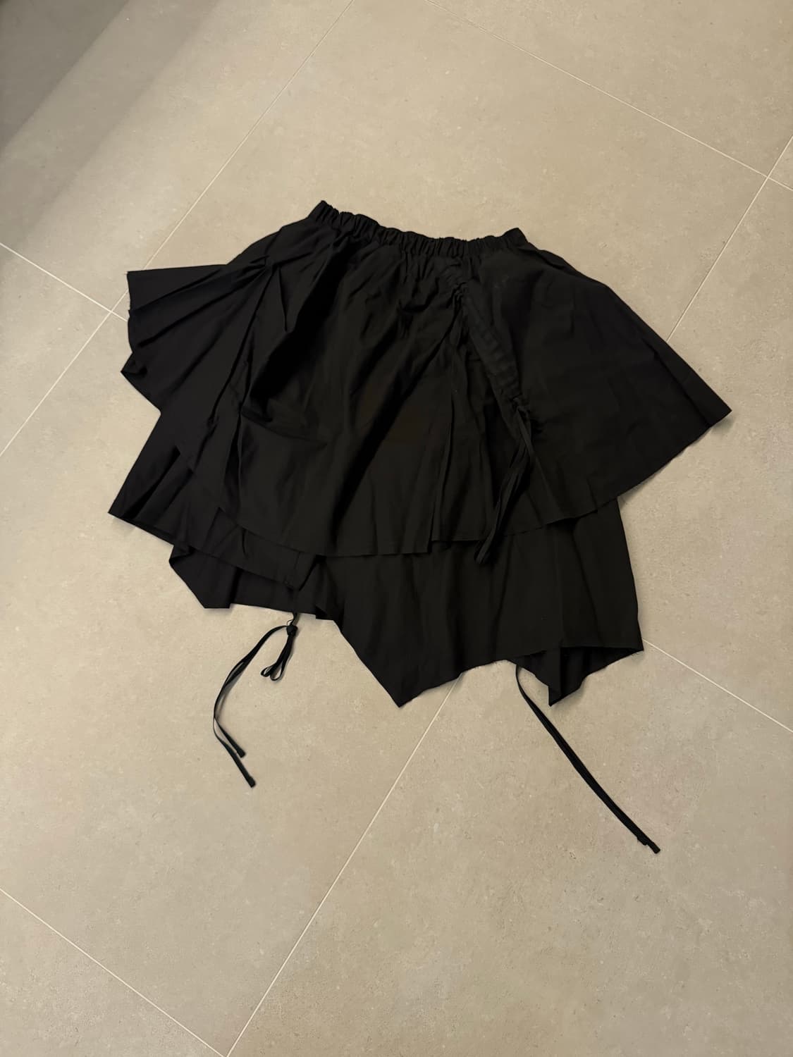 [ONE SIZE] 나체 레이어드 드레이핑 스커트 블랙 상품이미지4