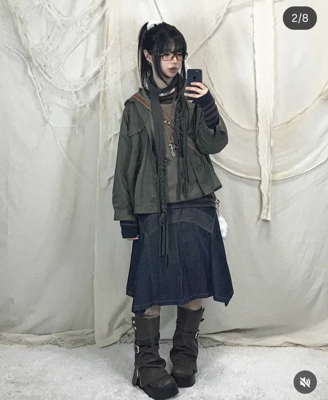 KIRU키루  빈티지 세트(그런지,모리,페어리,도쿄,초코,카키,야상세트) 상품이미지2