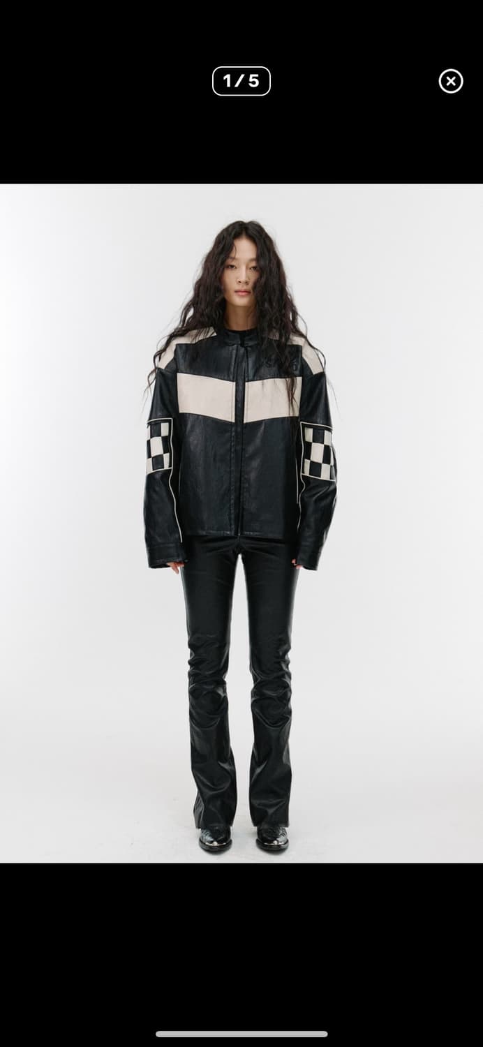 s/e/o  Faux leather racing jacket 상품이미지1
