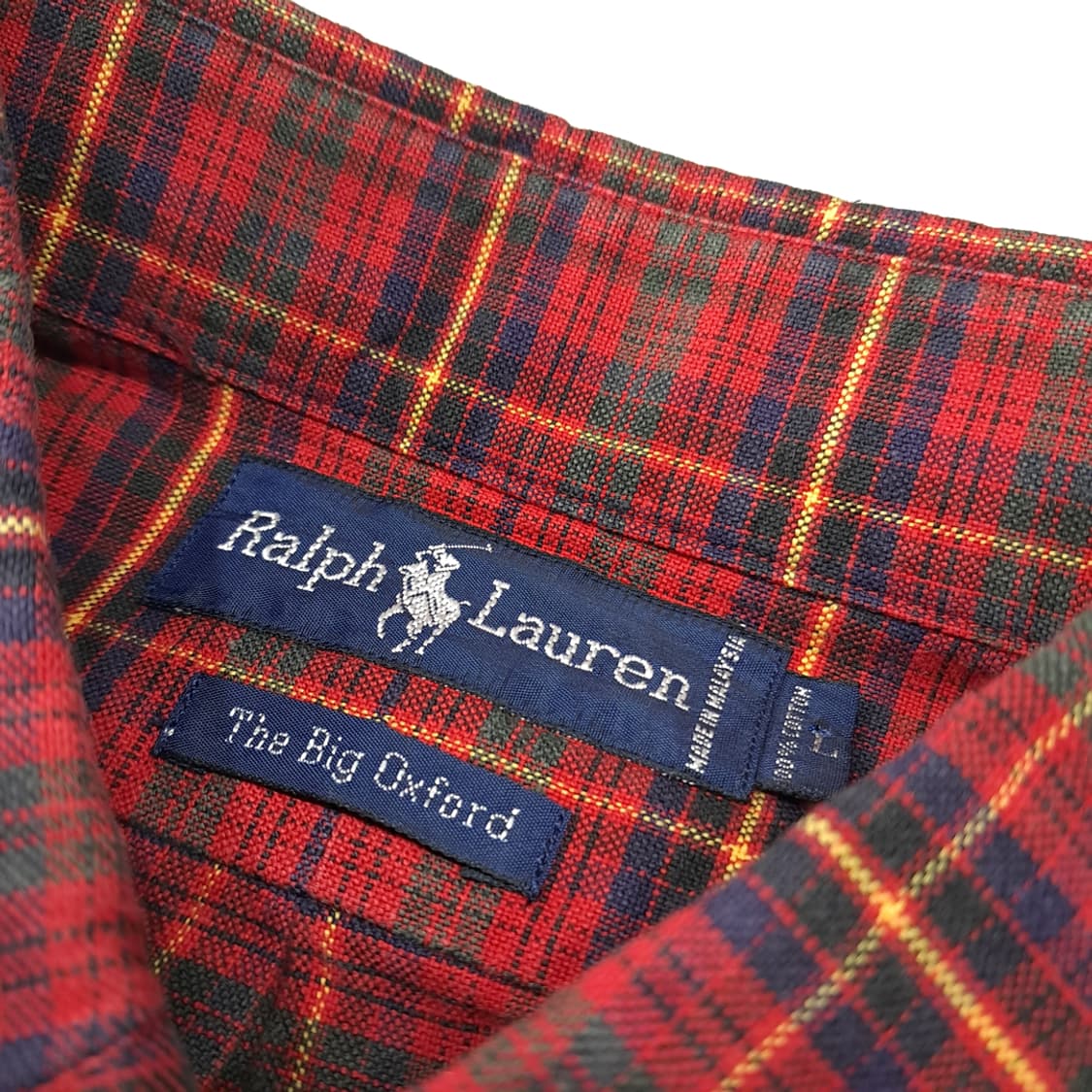 CL701 L 폴로 90s 빅옥스포드 레드 타탄체크 빅셔츠 남방 상품이미지3