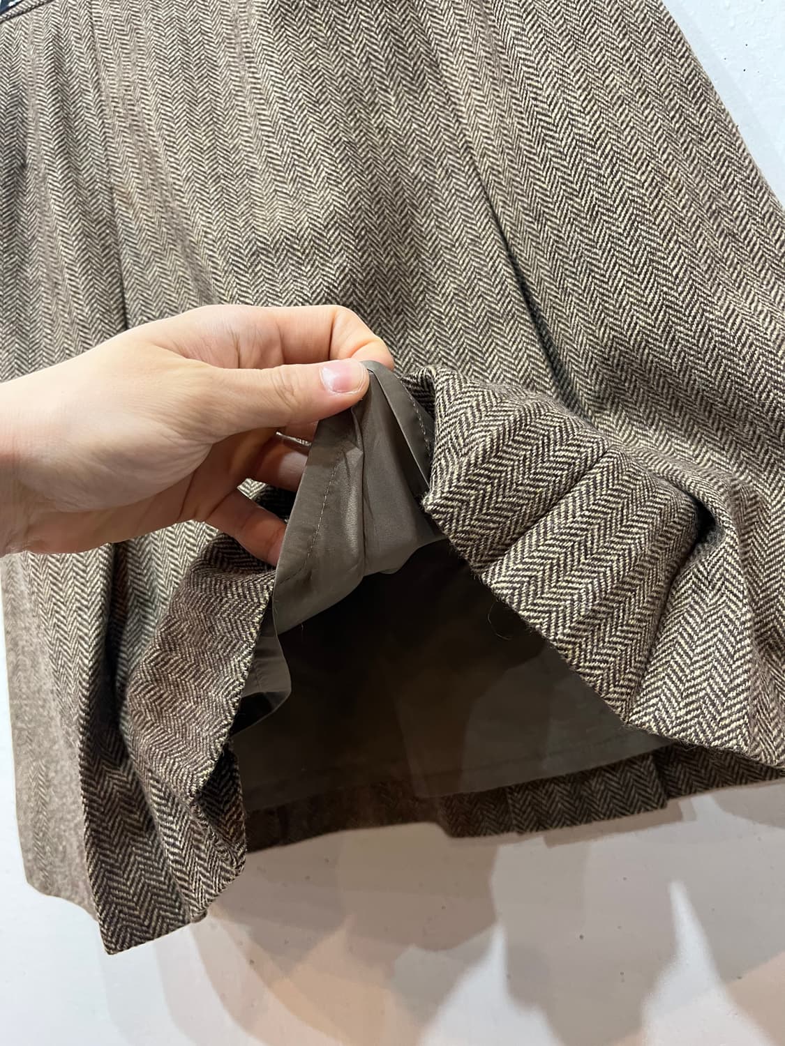 J PRESS 제이프레스 퓨어울 헤링본 스커트 치마 Made JPN 상품이미지4