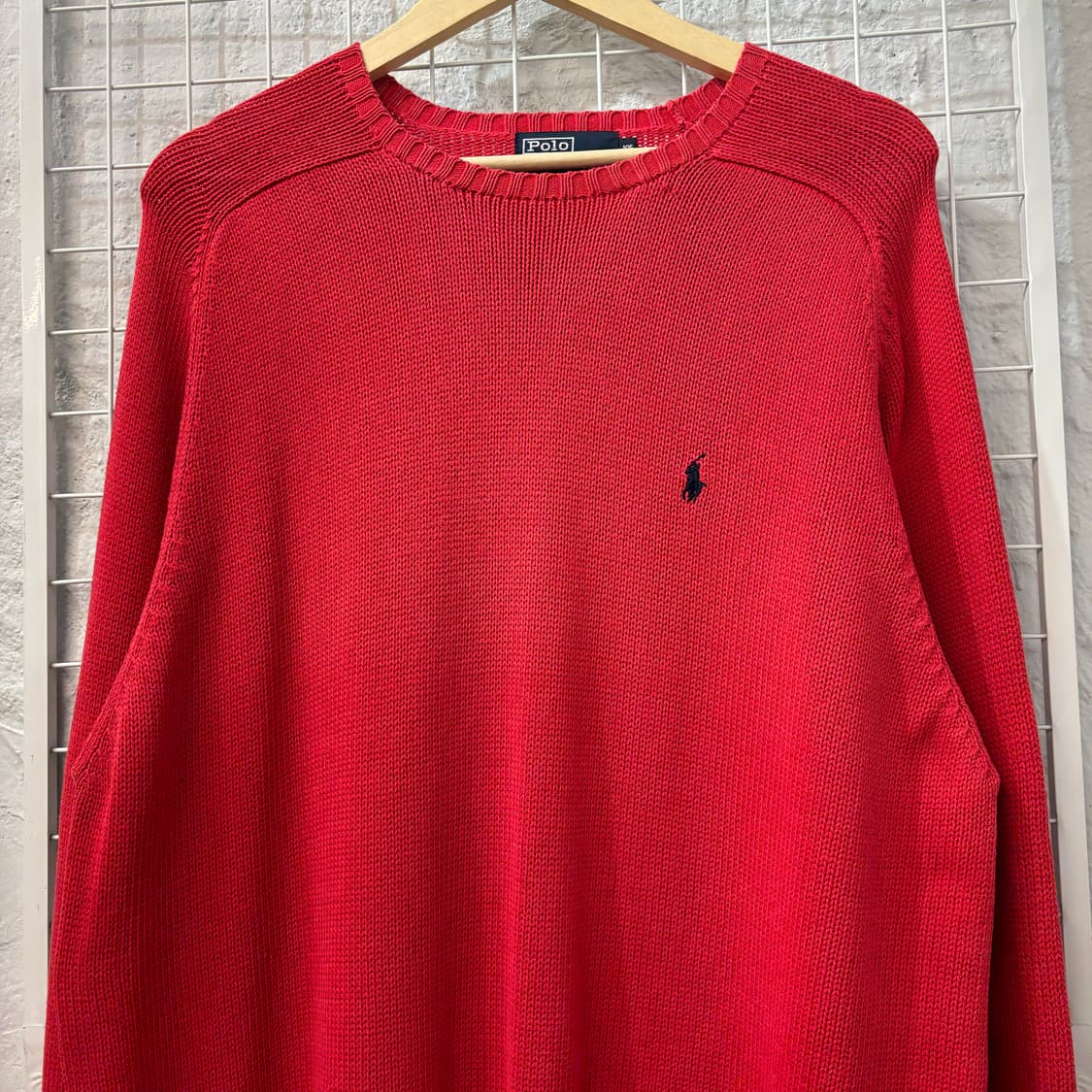 폴로 랄프 로렌 빈티지 레드 니트 XL 상품이미지3