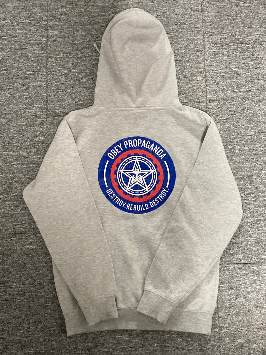 오베이 후드티 S 회색 상품이미지4