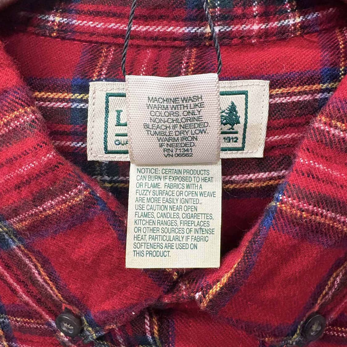 90s L.L.Bean 엘엘빈 체크 포켓 플란넬 셔츠 N493 상품이미지8