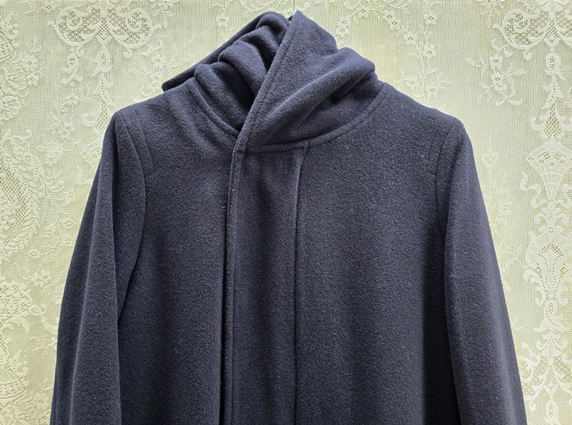 주카 후드 울 코트 A 라인 상품이미지2