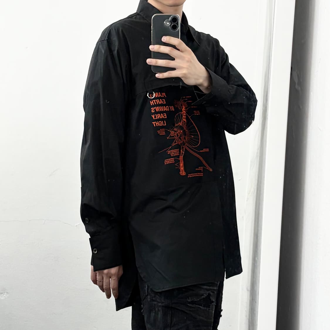 솔리드옴므 패치워크 셔츠 상품이미지2