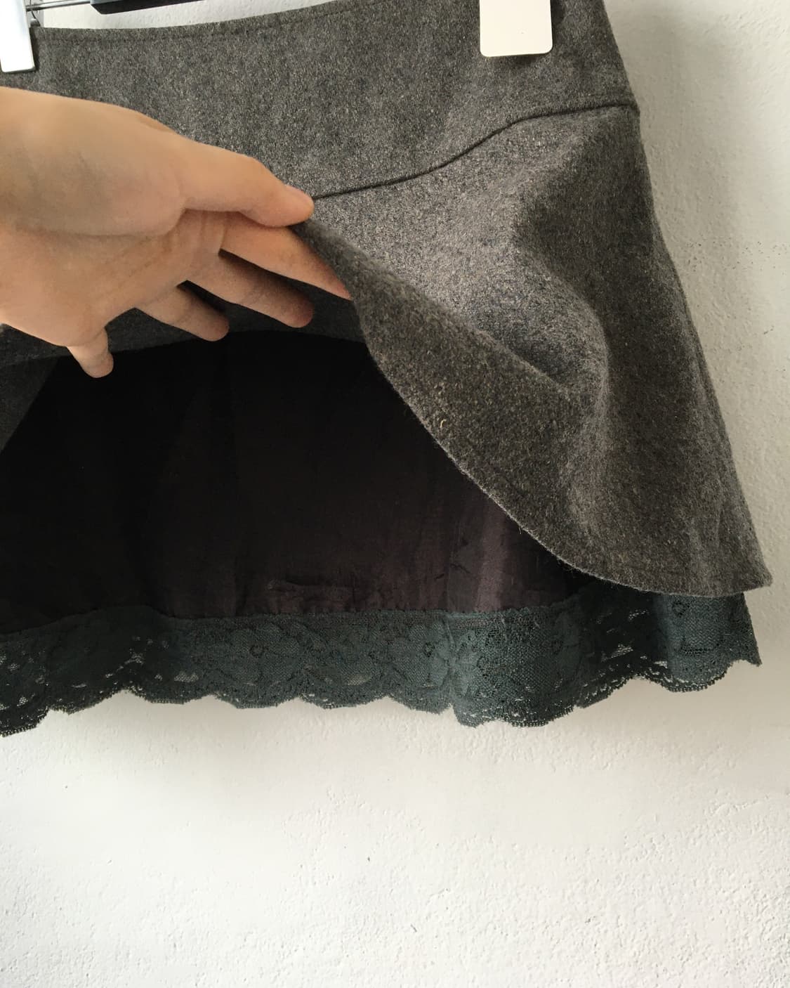 Lace point woolen mini skirt 상품이미지2