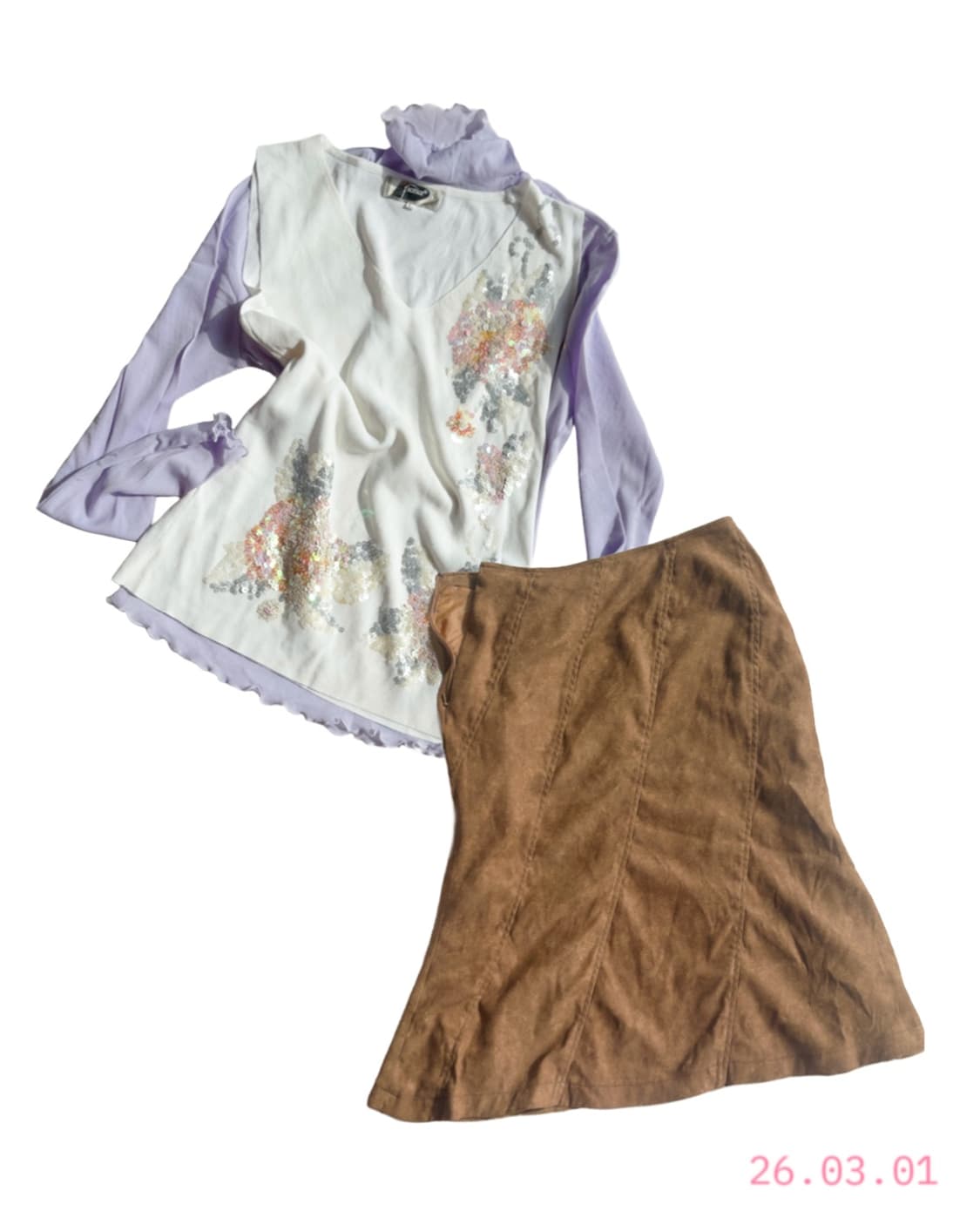 Calfleet brown skirt 상품이미지4