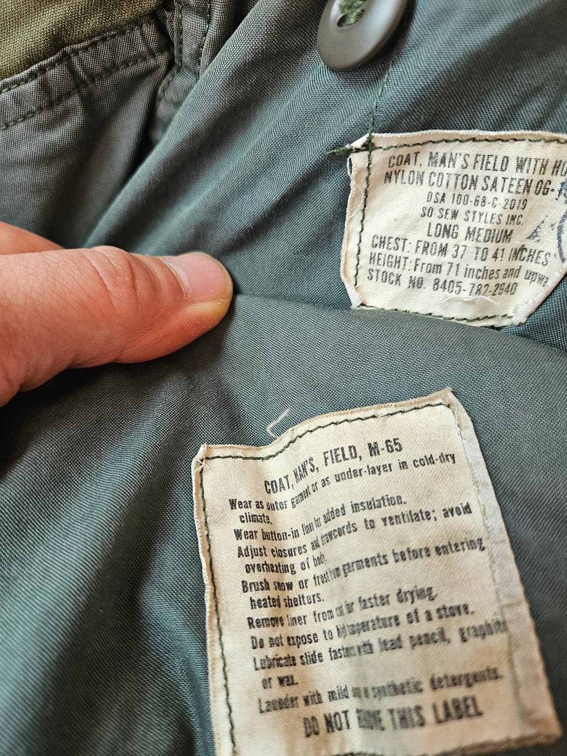 60s og m65 미군 2세대 회색안감 필드자켓m/l  상품이미지4