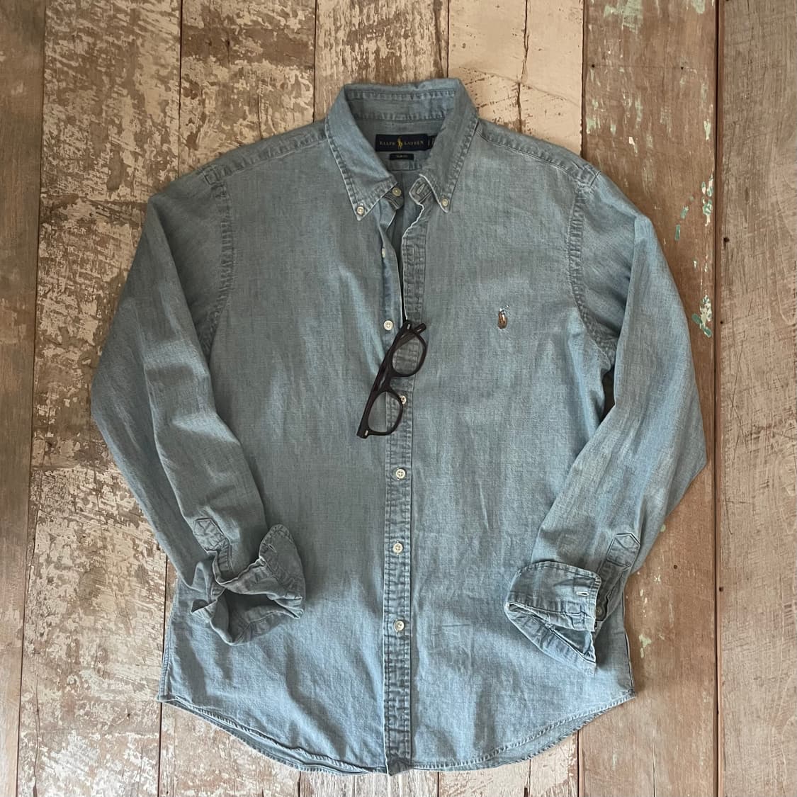 폴로 랄프로렌 슬림핏 데님 셔츠 상품이미지8