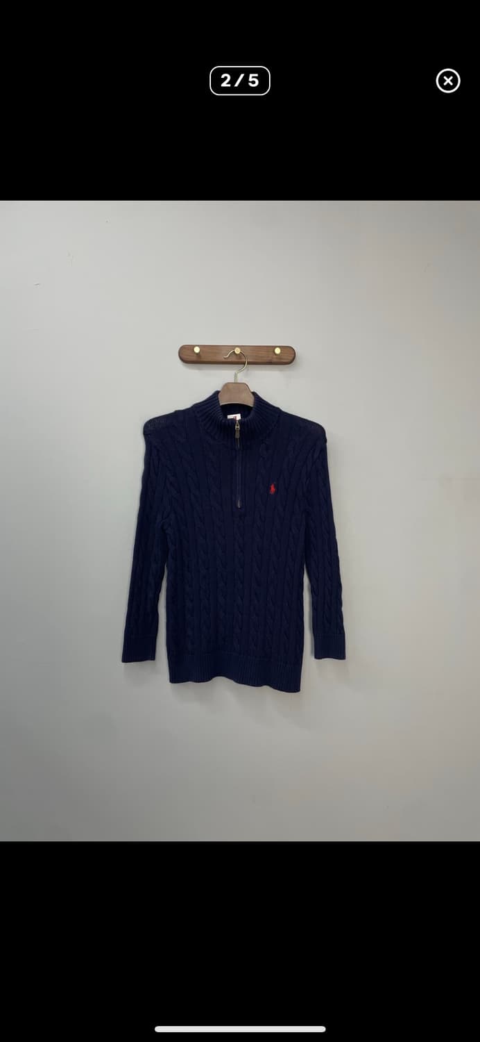 폴로랄프로렌 코튼 케이블 네이비 하프집업 스웨터 A3007 상품이미지2