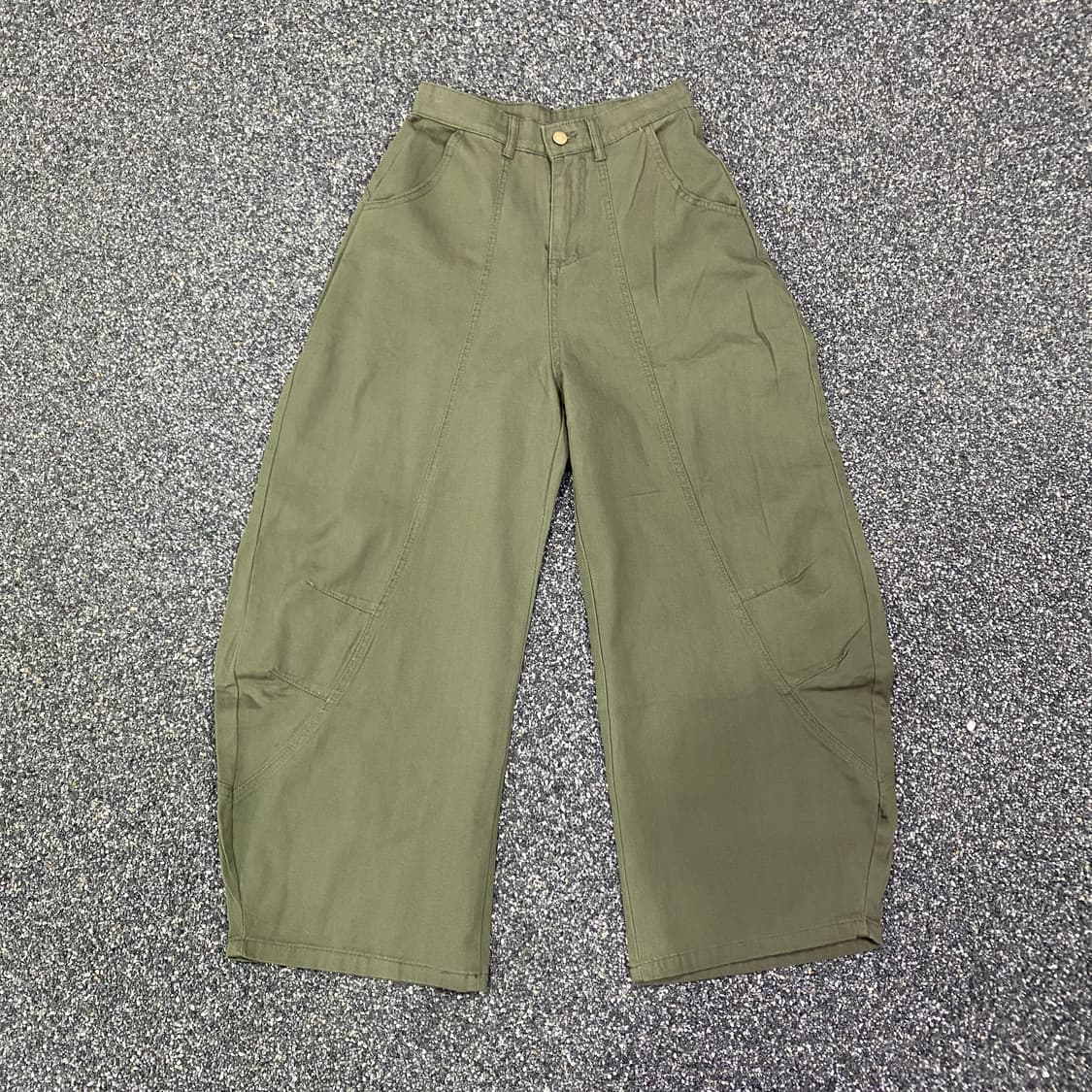 빈티지 커브드핏 카키 와이드 벌룬 팬츠 B3612 상품이미지2