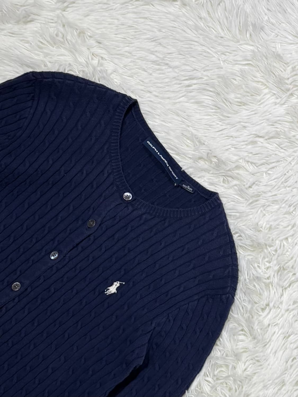 폴로랄프로렌 화이트포니 네이비 케이블 가디건 상품이미지4