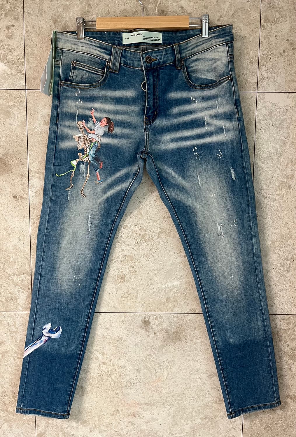 Off-White 프린팅 데님 청바지 34 정품 상품이미지1