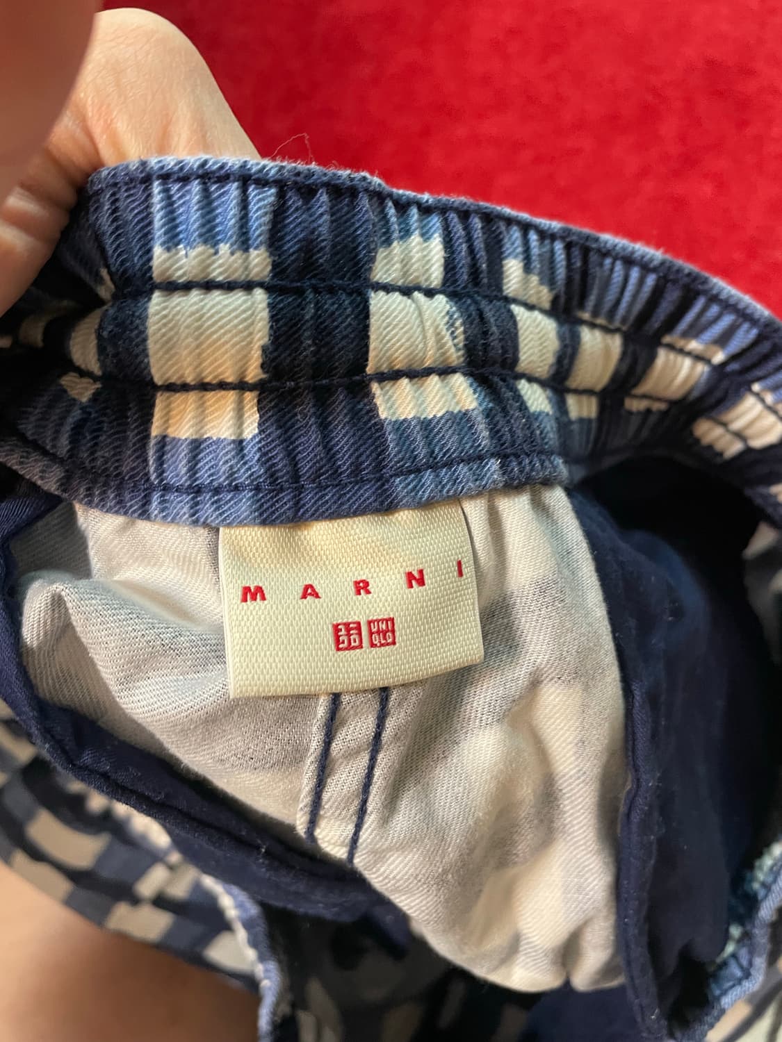 유니클로 MARNI 체크블록 반바지 L 상품이미지3