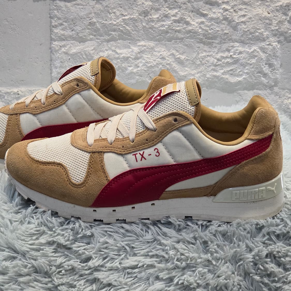 5q-21:푸마 TX-3 베이지 레드 (24cm)-상태굿 상품이미지2