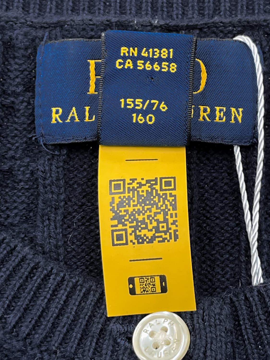 폴로 랄프 로렌 QR 라벨 케이블 가디건 상품이미지5