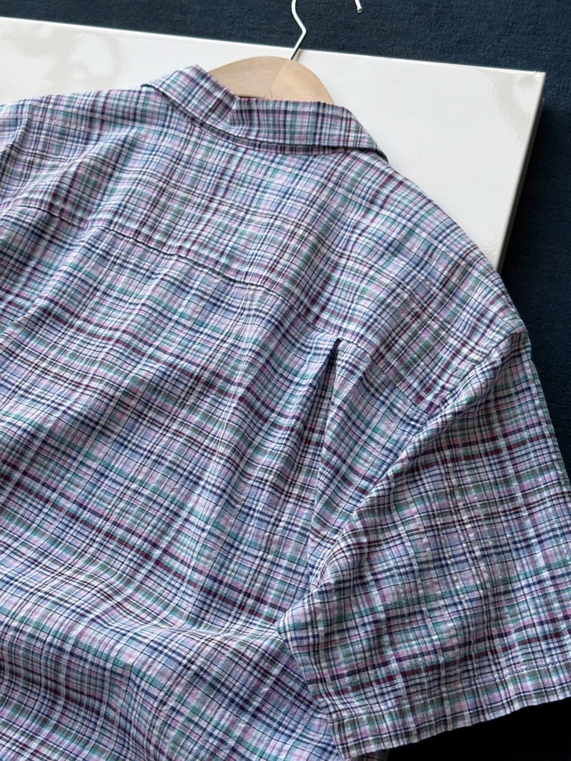 Cotton suker wrinkled open collar H/S sh 상품이미지5