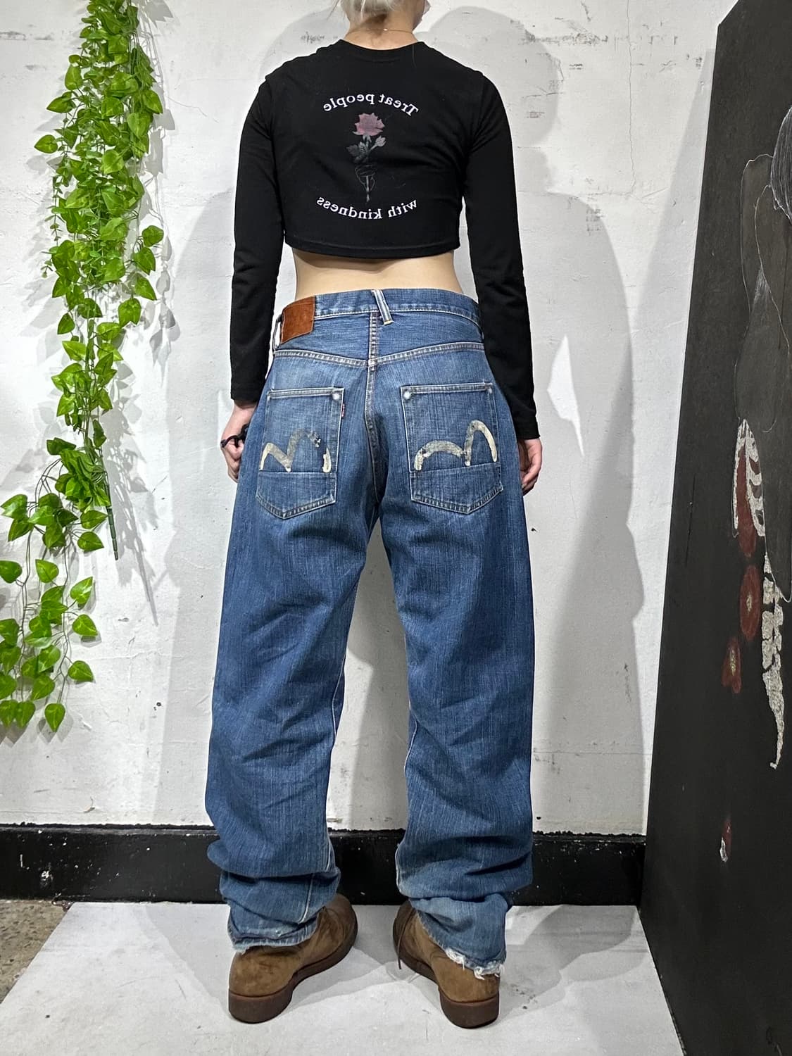 에비수 재팬 중청 다이콕 와이드 청바지 힙합 새깅 데님 팬츠  상품이미지1