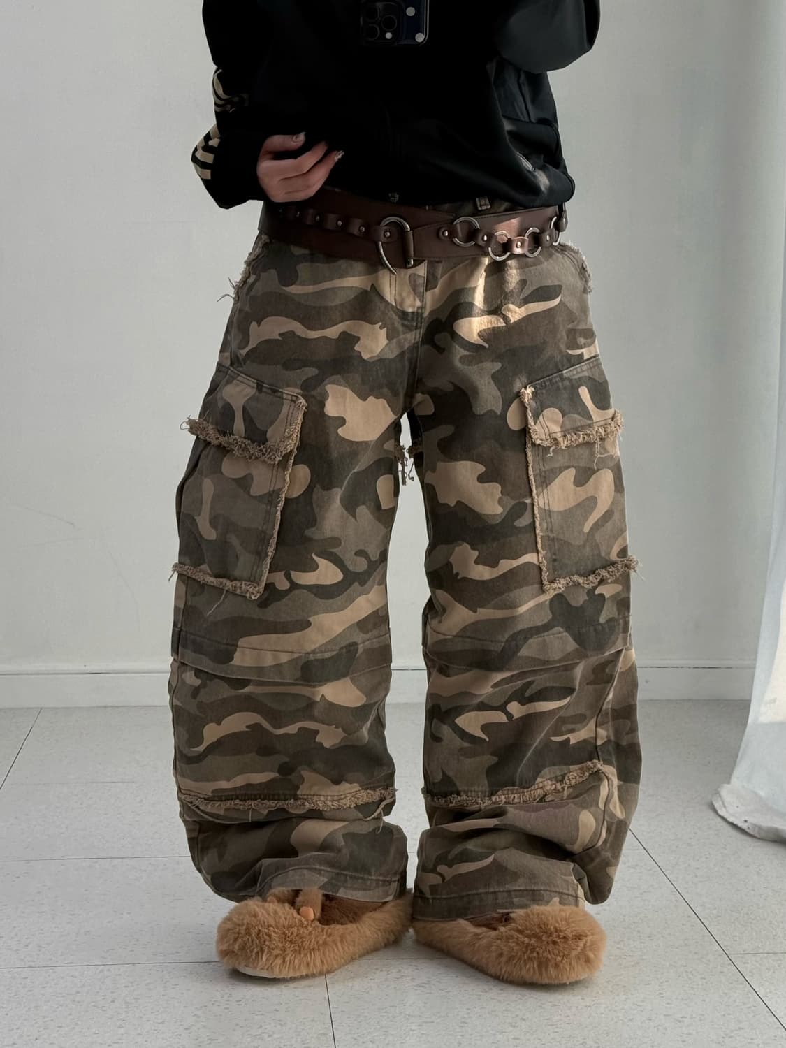 빈티지 카모 데미지 카고팬츠 상품이미지1