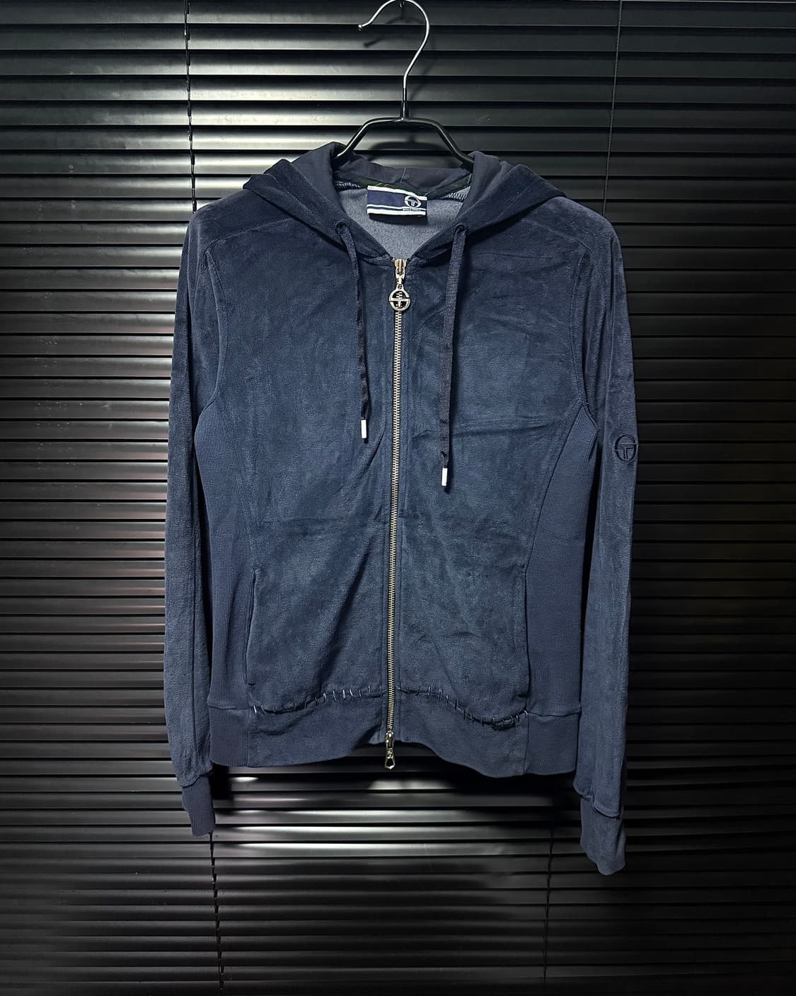 세르지오 타키니 벨벳 벨루어 투웨이 후드 집업 남색 네이비 S 90 일본 상품이미지3