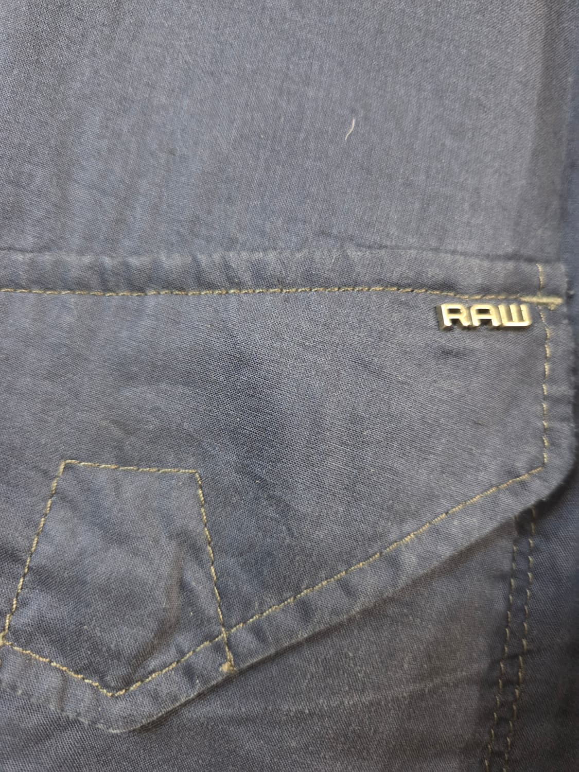 G-Star RAW 남성용 블루 민소매 셔츠(S) 상품이미지4