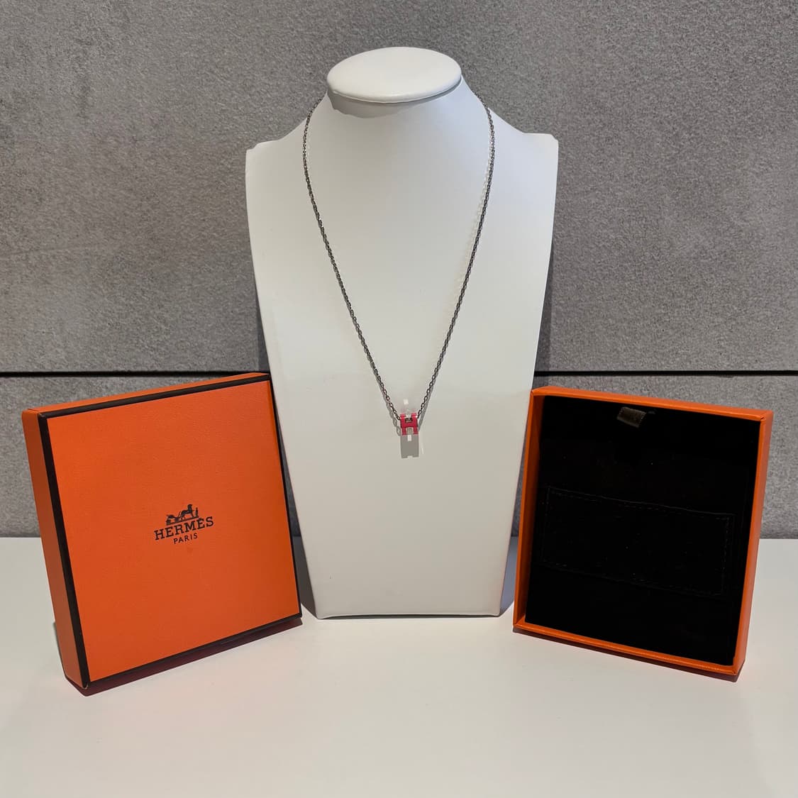 A+ MINI사이즈 에르메스 팝아슈 목걸이 핑크&실버 (박스/더스트) 상품이미지1