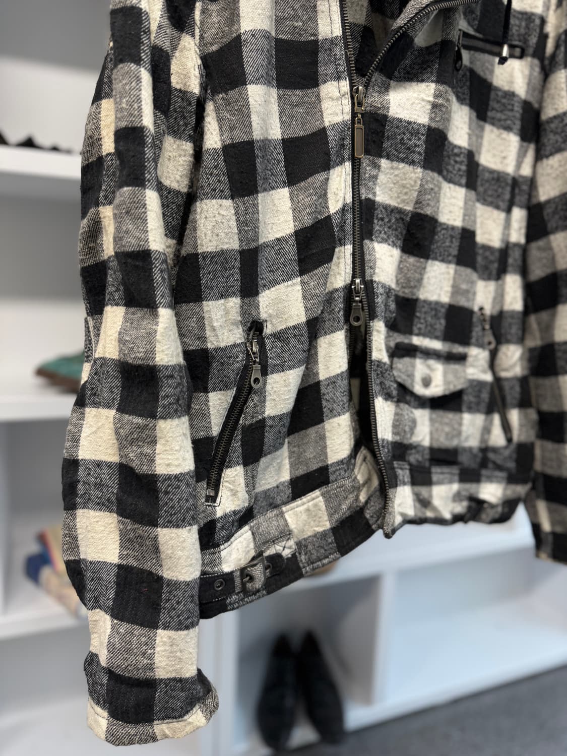 in the attic 체크 라이더 스타일 자켓 상품이미지3