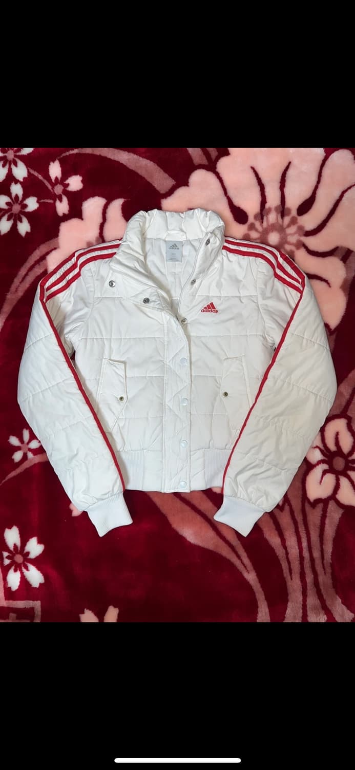 여성 아디다스 화이트 크롭 패딩 상품이미지2