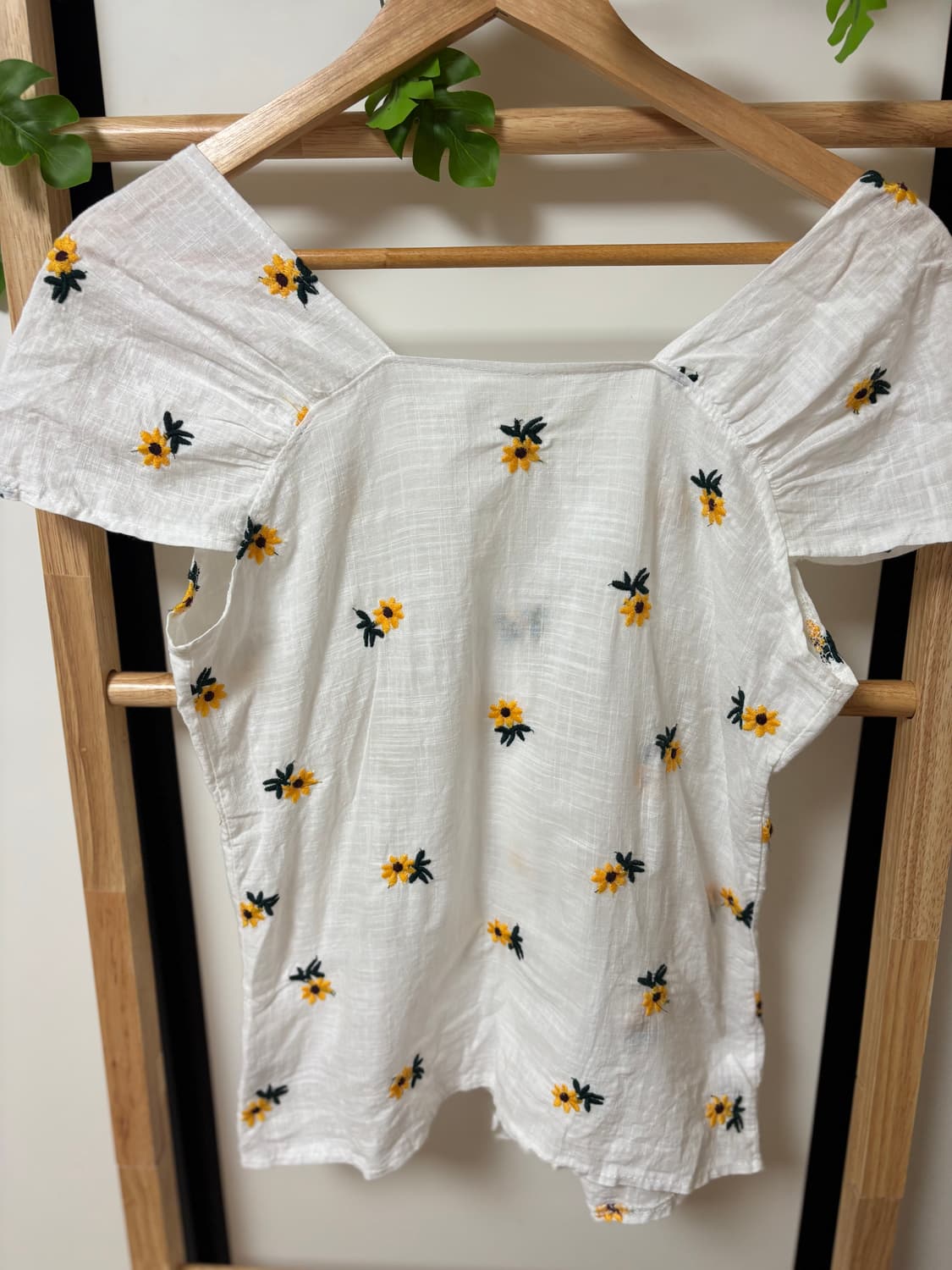 [vintage] 선플라워 가든 스퀘어넥 자수 블라우스 🌻 상품이미지4
