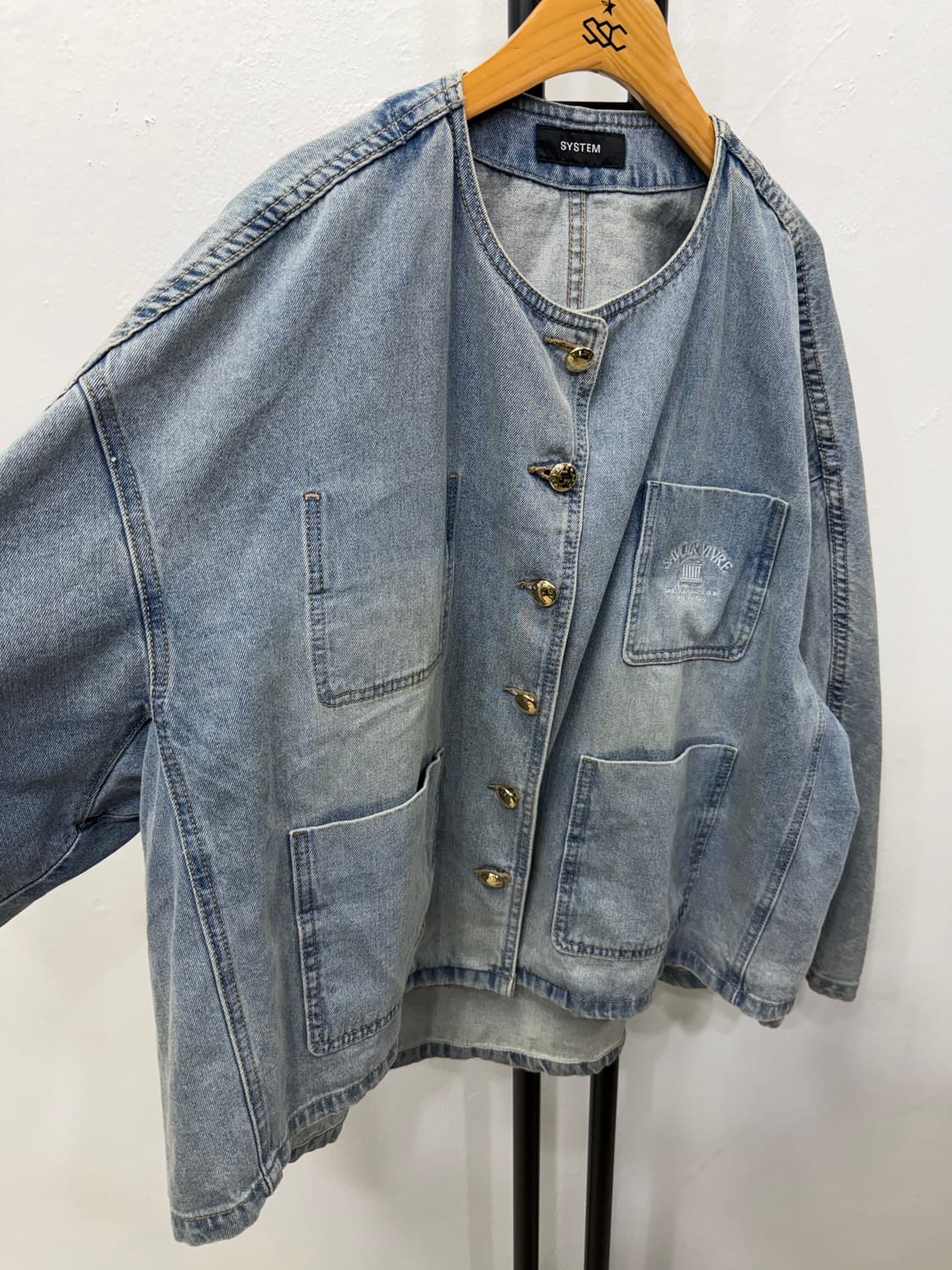 정품) SYSTEM 시스템 한섬 데님 22ss 오버사이즈 자켓 88 상품이미지2
