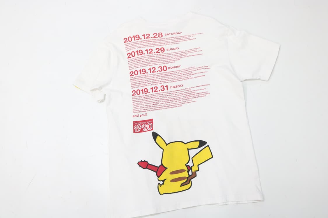 포켓몬스터 락 인 재팬 카운트다운 피카츄 기타 그래픽 티셔츠 상품이미지8