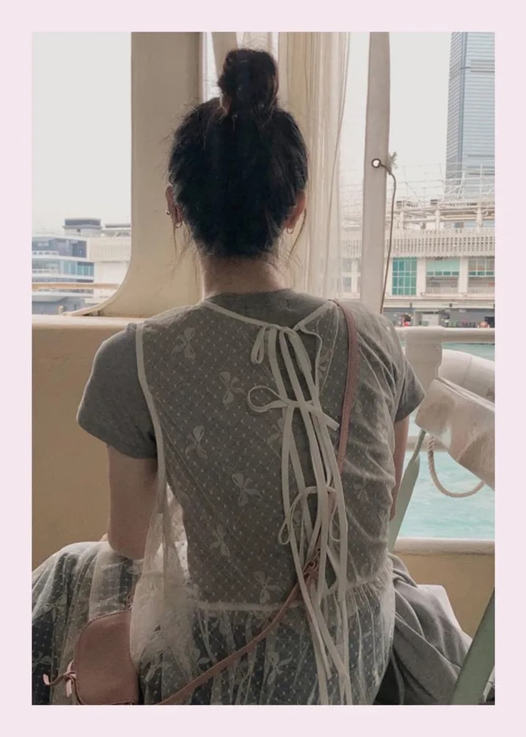 에이블리 리본 레이어드 원피스 상품이미지3