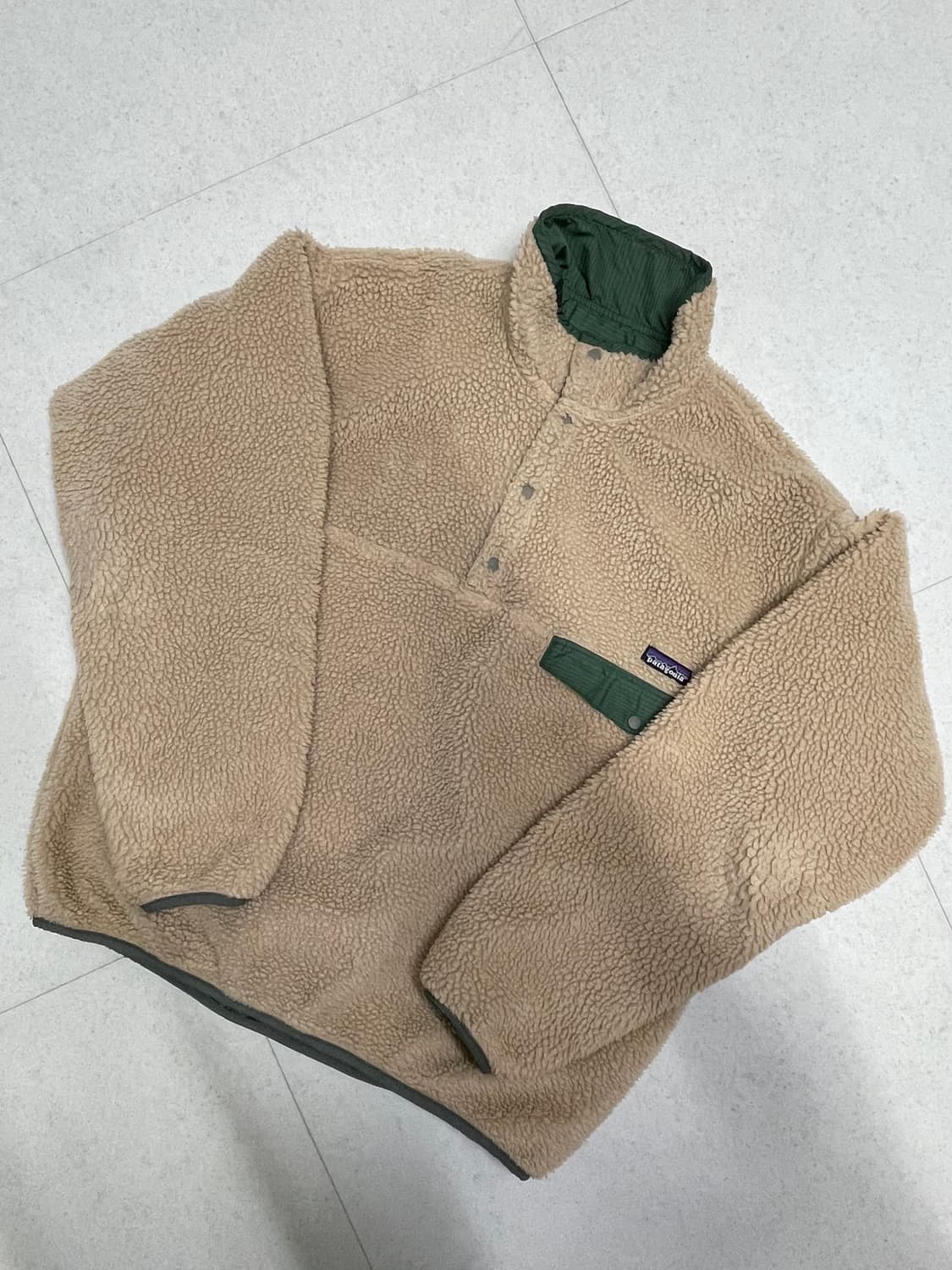 [M] 파타고니아 빈티지 글리세이드 스냅티 베이지 / 그린 상품이미지1