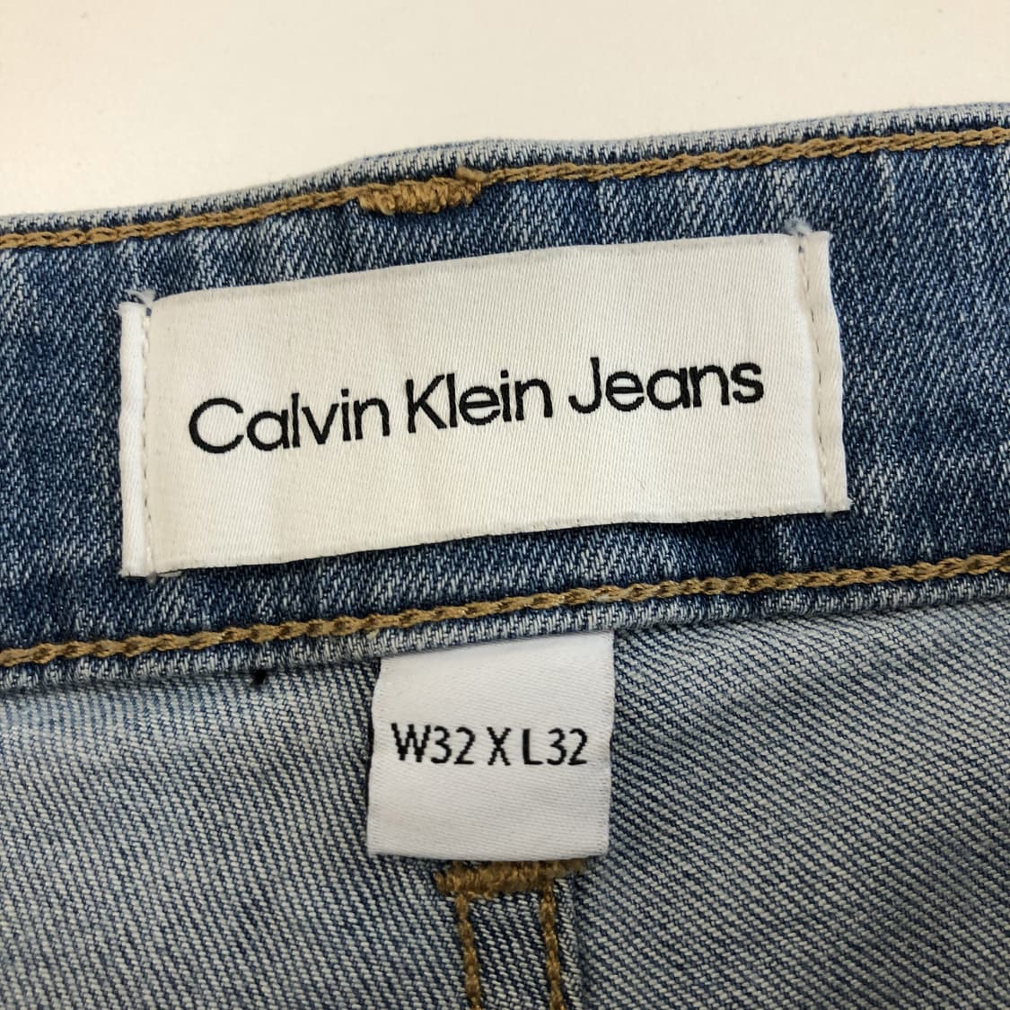 ck 캘빈클라인 레더패치 슬림스트레이트 청바지 32 인치 스판 상품이미지6