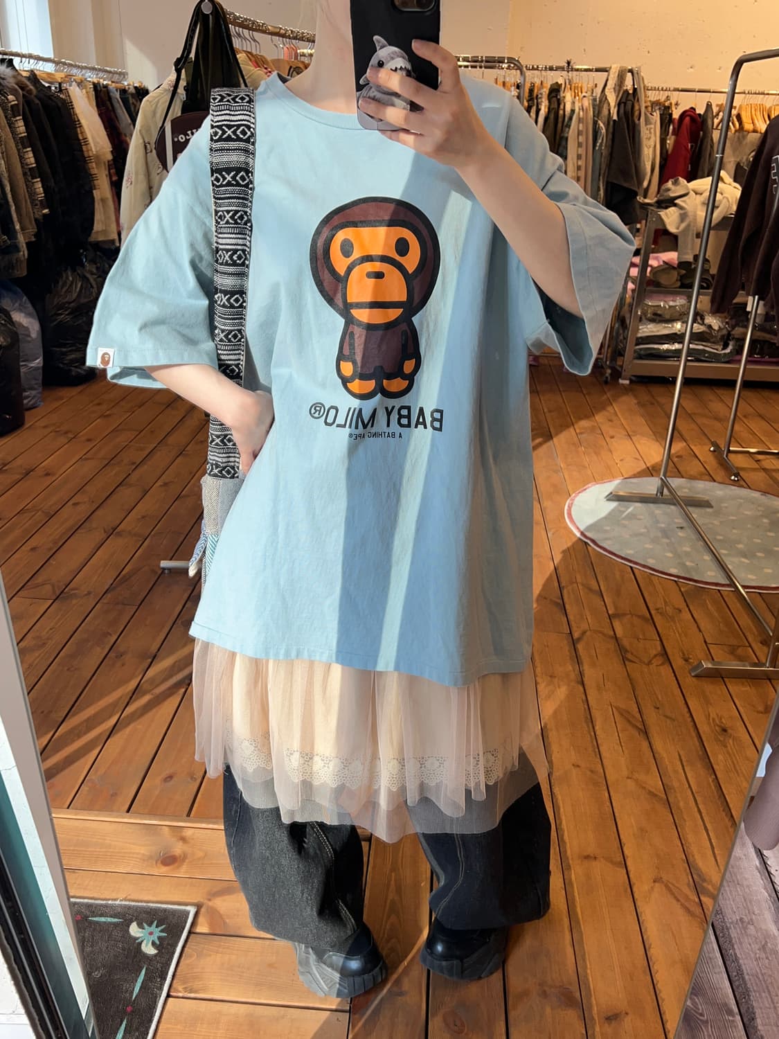 베이프 마일로 스카이블루 반팔 상품이미지4