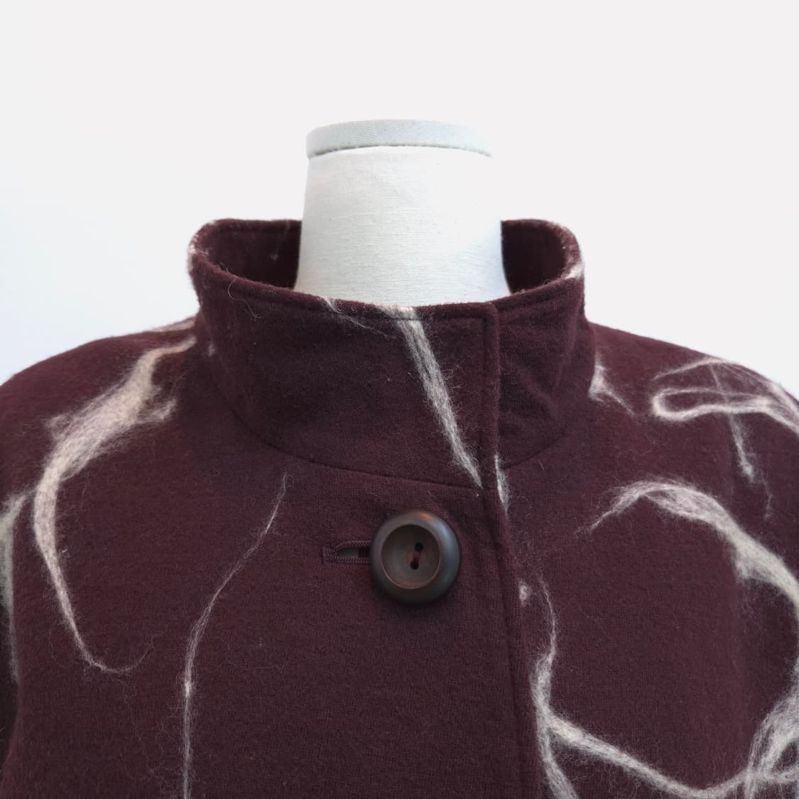 울 100% 와인 브라운 아트워크 자켓 상품이미지2