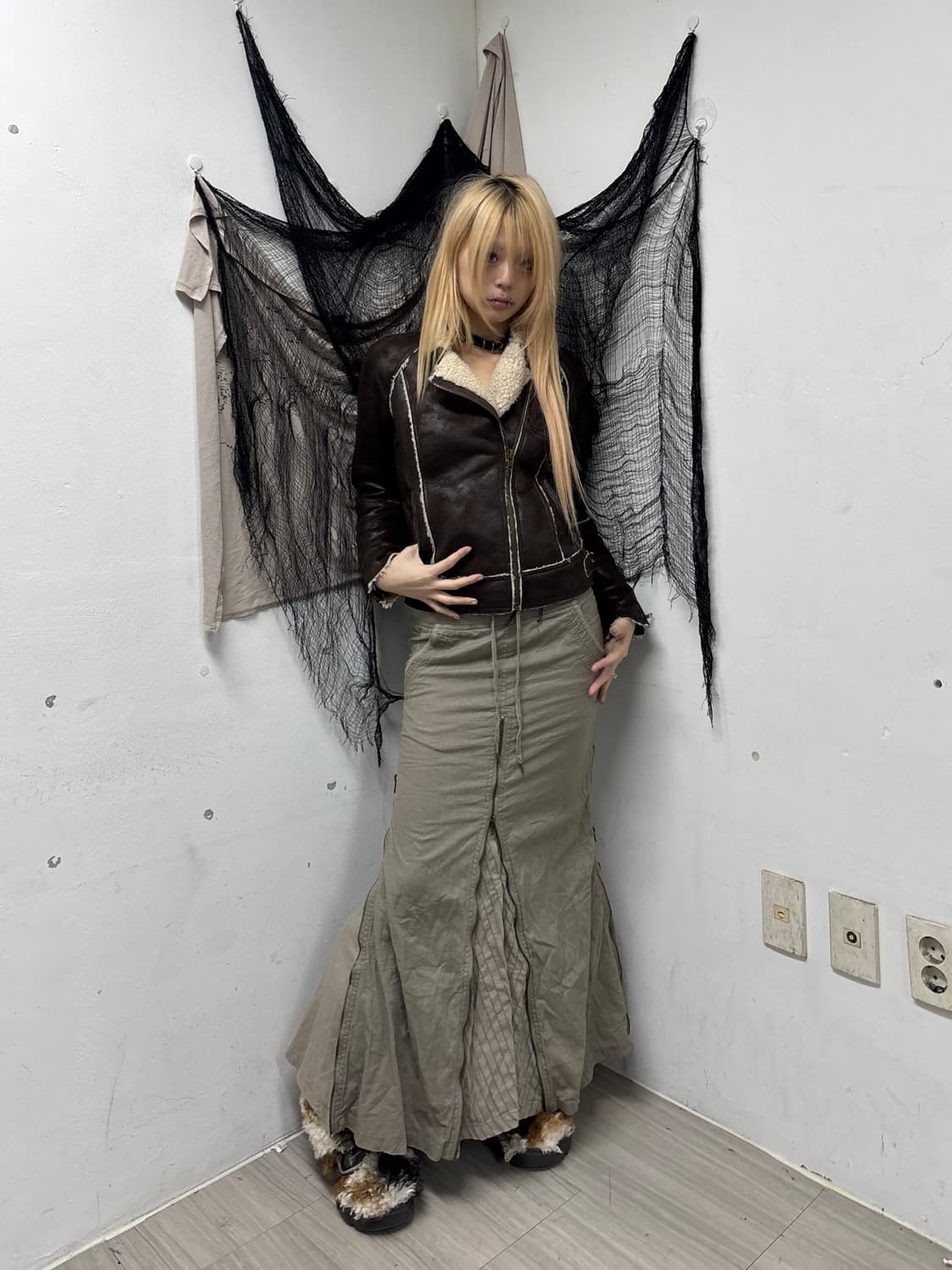 [MNG] Brown Fleece Detail Rider Jacket 상품이미지7