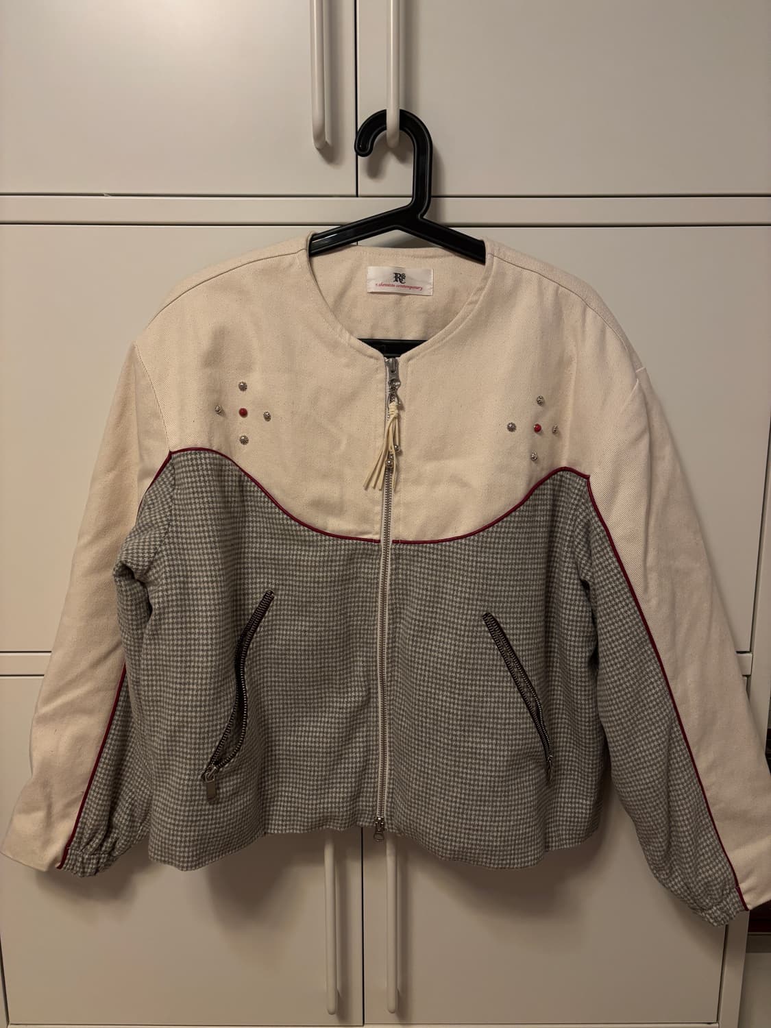 RSSC DENIM & CHECK ROUND NECK JACKET 상품이미지2