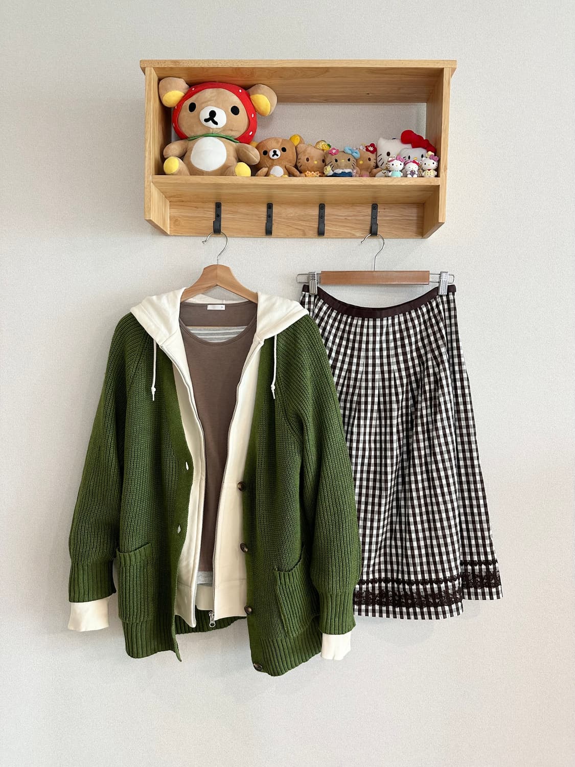 jpn 말차코어 모리걸 하구미 스즈코 히피 레이어드 코디세트 상품이미지1