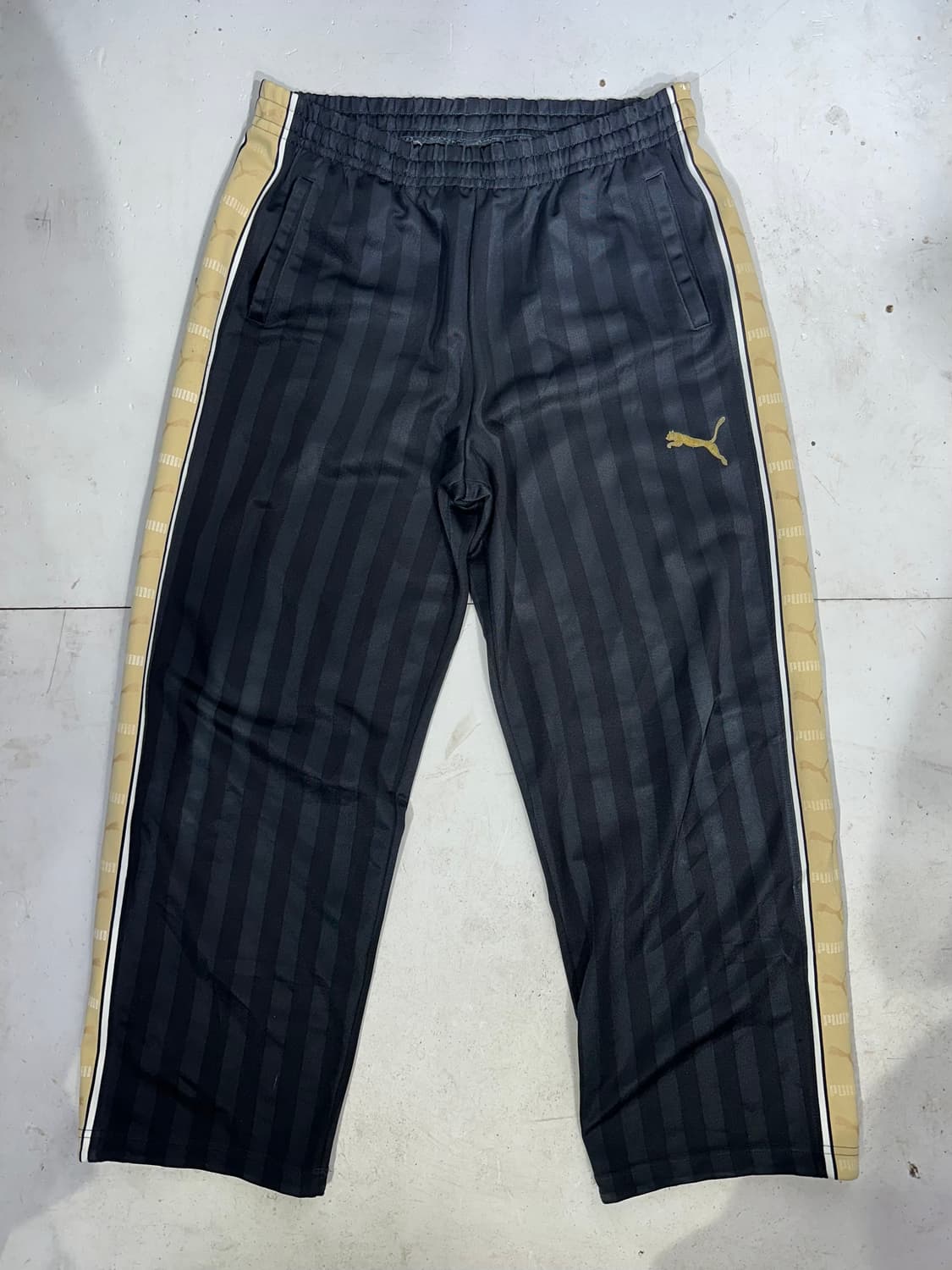 푸마 블랙 골드 사이드 라인 와이드 팬츠 M 상품이미지4