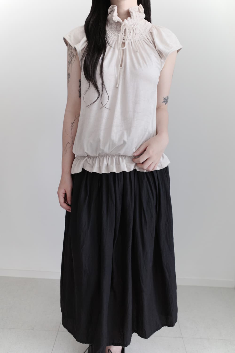 velvet shirring blouse 상품이미지6