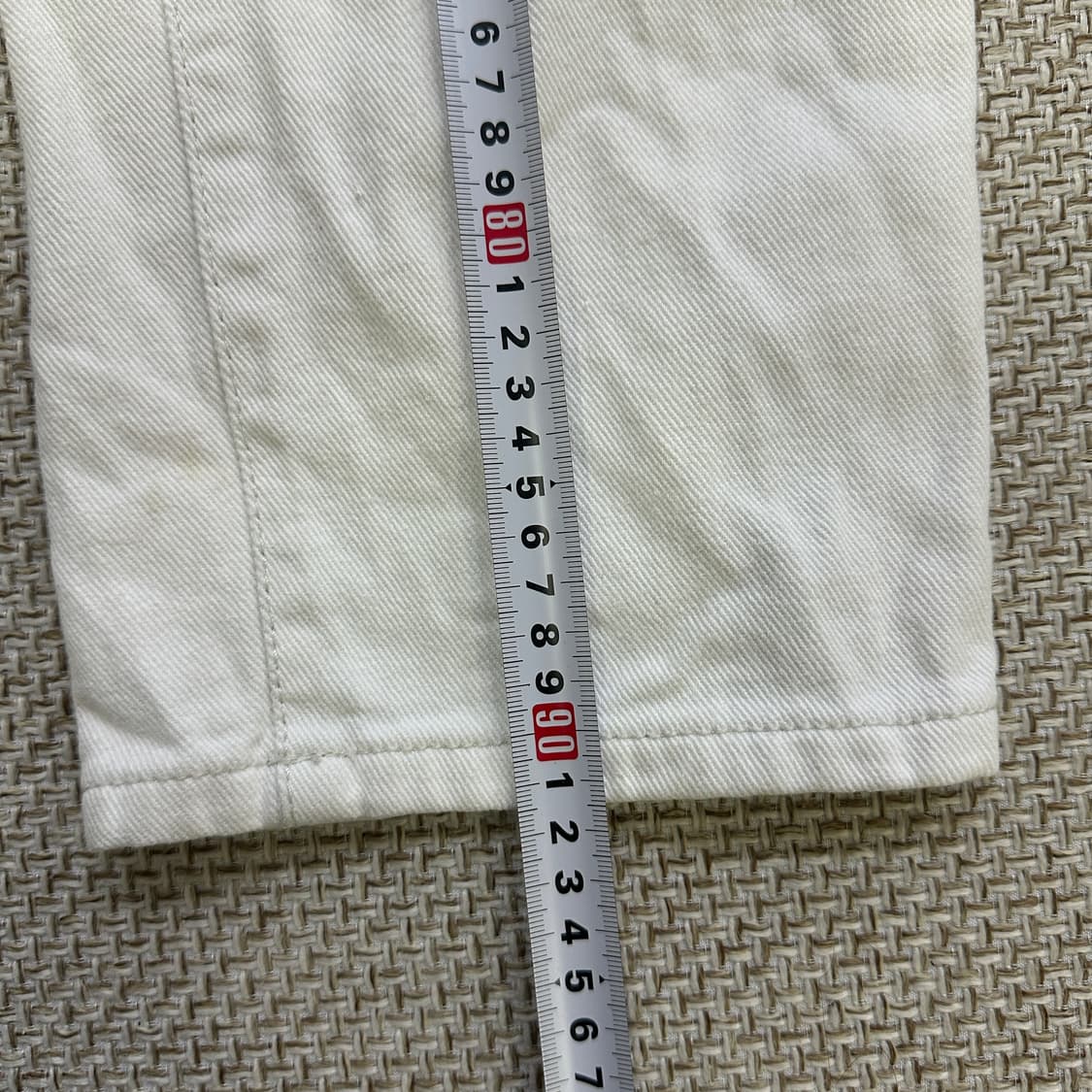 M 플랙 흰색 데님 팬츠 0414D 상품이미지5