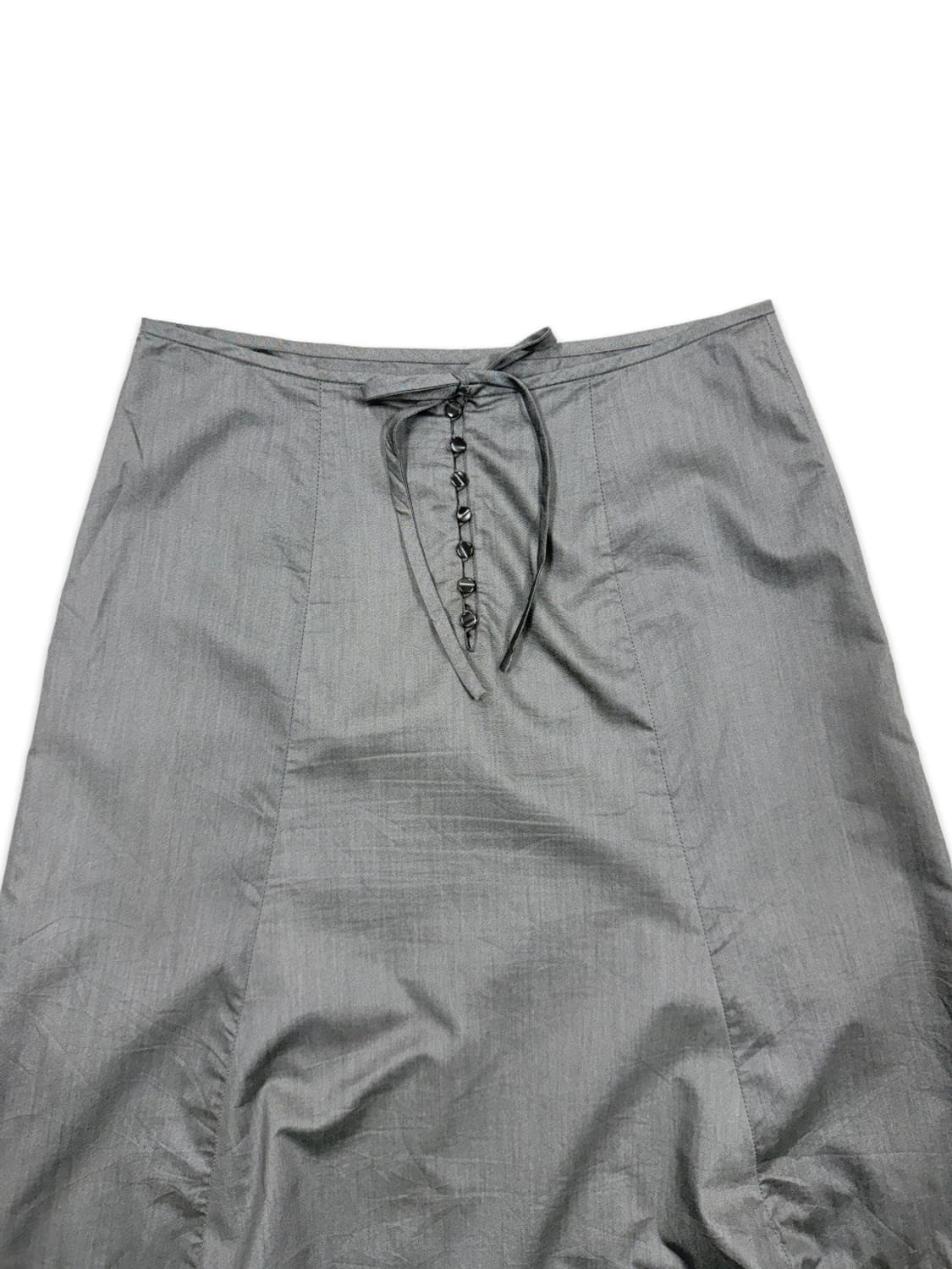 빈티지 J Crew 그레이 리본 단추 롱 스커트 상품이미지2