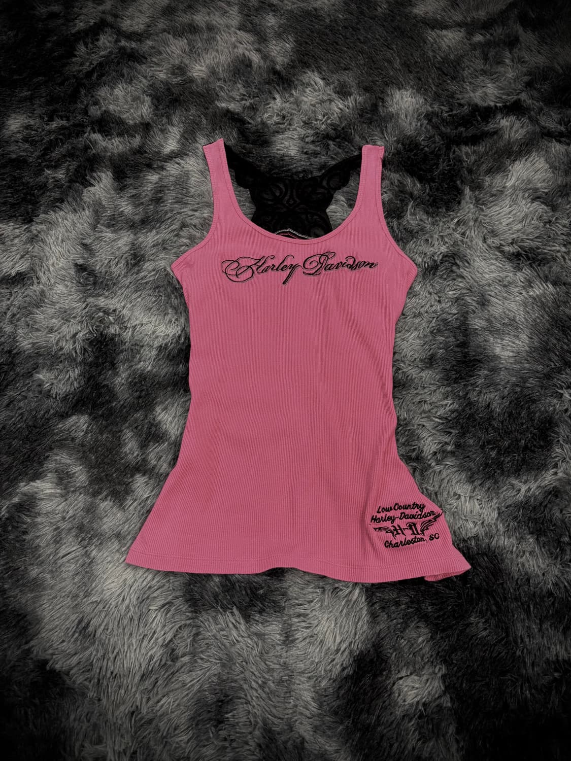 Harley Davidson 핑크 골지 슬리브리스 상품이미지1