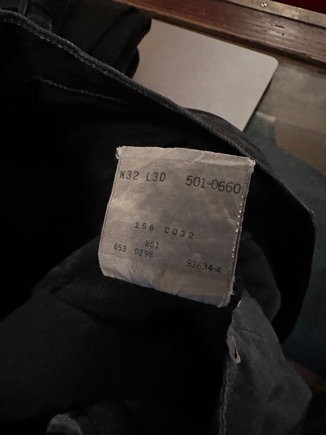 90s USA 빈티지 리바이스 501 0660 블랙진 흑청 데님 팬츠 상품이미지8