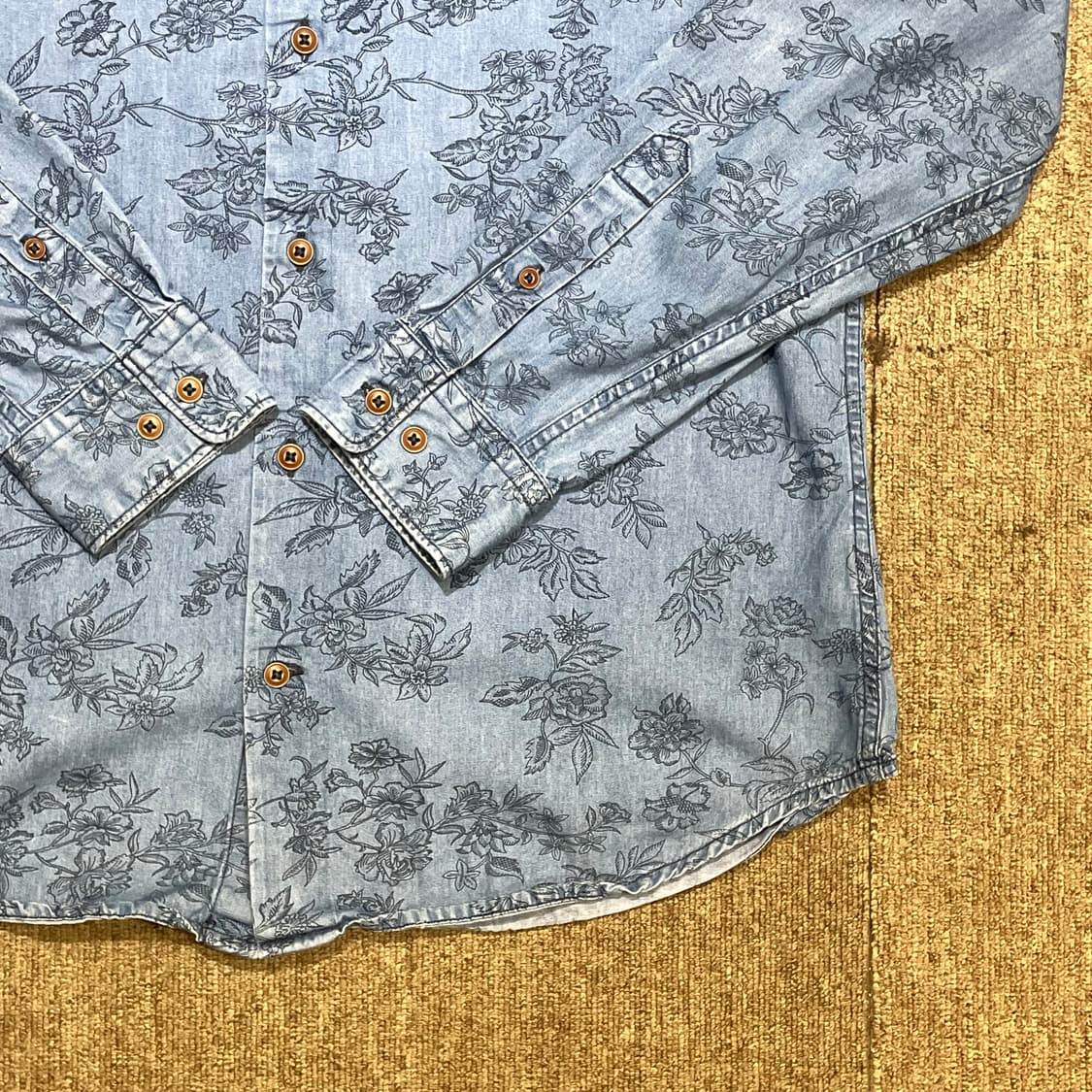  (L) 블루 플로럴 빈티지 셔츠 상품이미지5