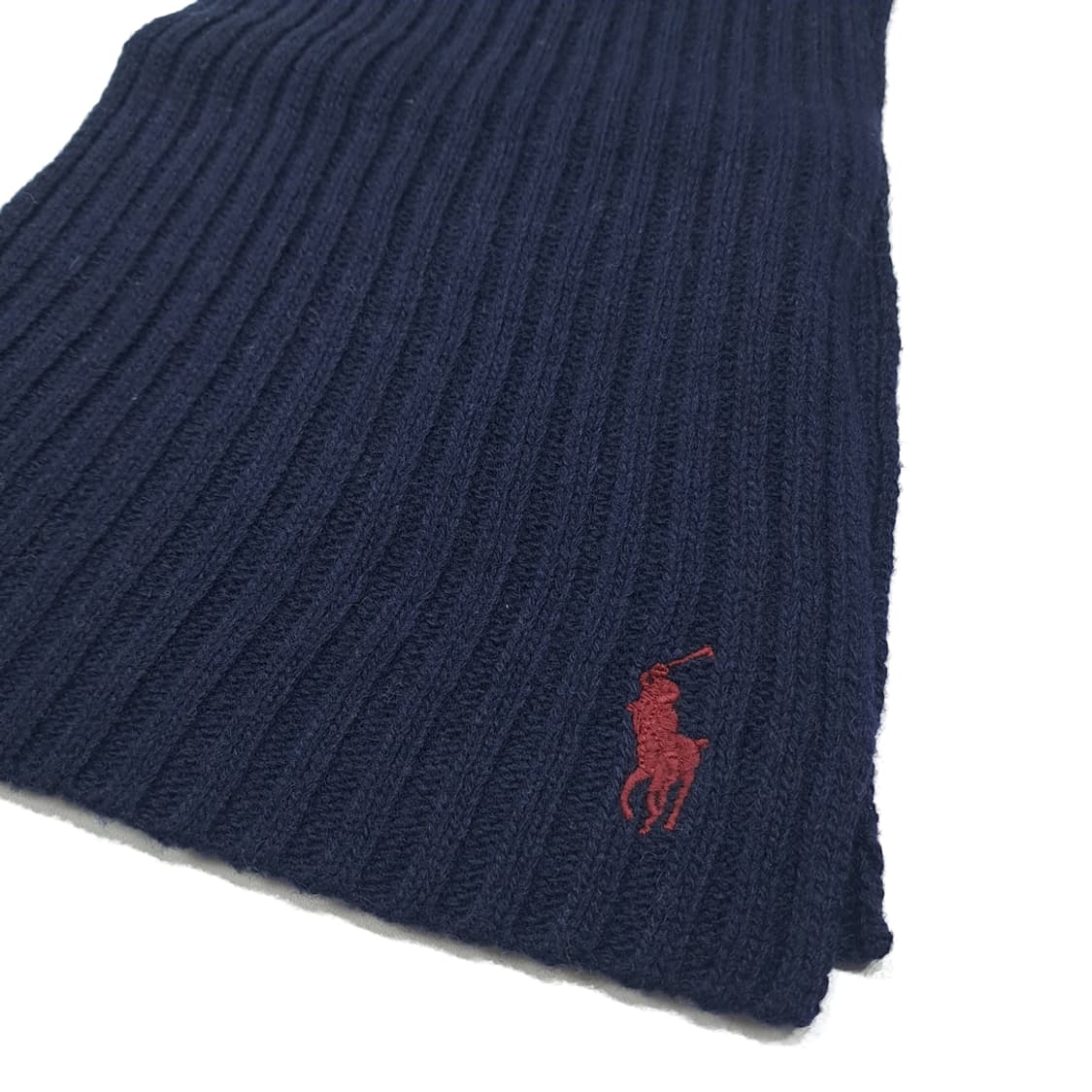 MX656 폴로 램스울혼방 리브 레드포니 네이비 머플러 목도리 상품이미지6