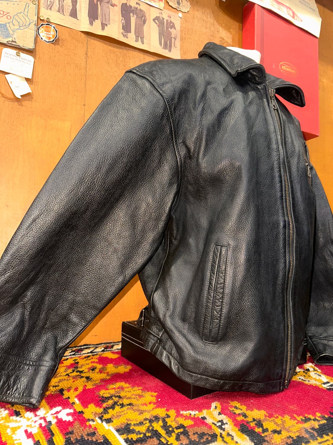 ( L ) 스포츠가죽 빈티지가죽 소가죽 남성가죽 봄버자켓 레더자켓 상품이미지2