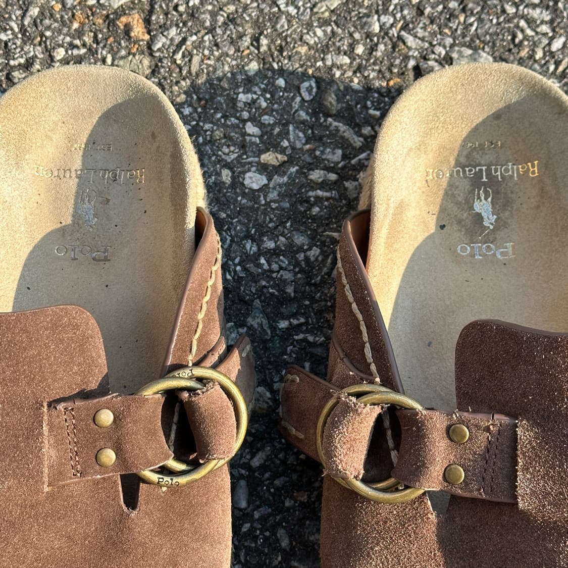 280 폴로 랄프로렌 스웨이드 클로그 뮬 보스턴 브라운 상품이미지7